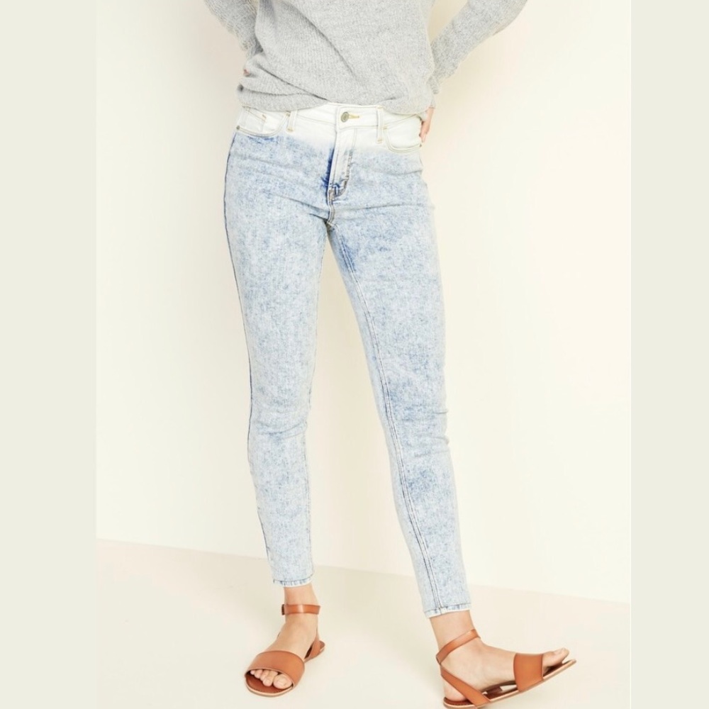 Old Navy High-Waisted Dip-Dye Rockstar Super Skinny Jeans